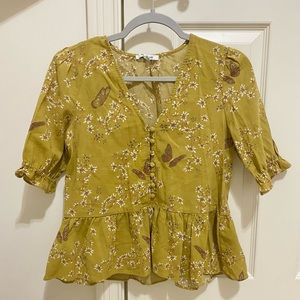 Madewell ruffle sleeve butterfly top